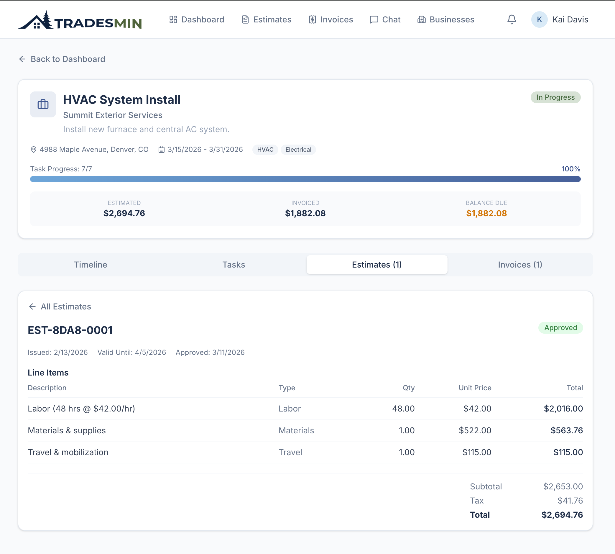 Estimates & Change Orders