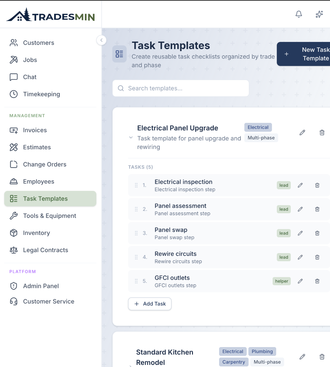Task Templates & Checklists